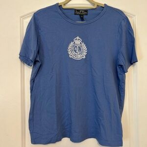 Lauren by Ralph Lauren Blue Tee with Emblem size 1X/XL
